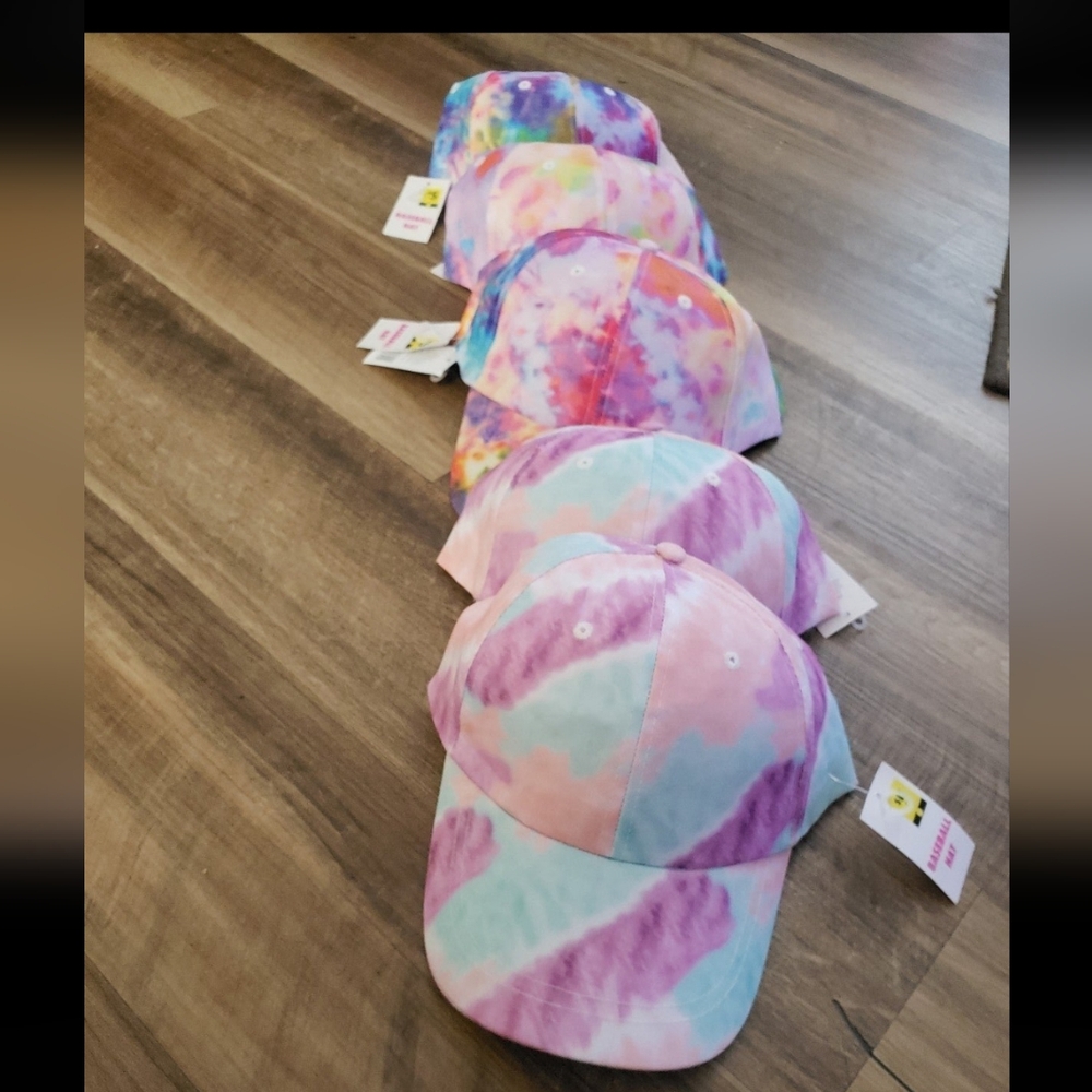 SOLD 💛  Colorful Tie-Dye Baseball  Hat BUNDLE Of 6.  New With Tags .